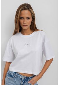 T-SHIRT PENNY "BETTER TOGETHER" BIAŁY L - Flawless. Kolor: biały. Materiał: skóra, materiał, bawełna. Długość: krótkie. Wzór: nadruk. Styl: klasyczny, sportowy, elegancki