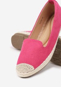 Born2be - Fuksjowe Espadryle Ozdobione Plecionką Tiaziane. Okazja: na co dzień, na imprezę, na spacer. Kolor: różowy. Wzór: aplikacja. Sezon: lato. Styl: klasyczny, elegancki, casual