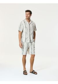 Reserved - Koszula z haftowanym wzorem - złamana biel. Materiał: bawełna, len. Wzór: haft #1