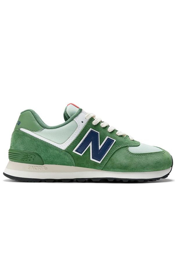 Buty New Balance U574HGB - zielone. Kolor: zielony. Materiał: guma, skóra, syntetyk, materiał, zamsz. Szerokość cholewki: normalna. Model: New Balance 574