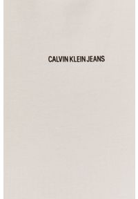 Calvin Klein Jeans - Sukienka. Okazja: na co dzień. Kolor: biały. Materiał: bawełna, dzianina. Długość rękawa: krótki rękaw. Typ sukienki: proste. Styl: casual #4