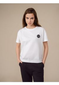 outhorn - T-shirt z nadrukiem damski. Okazja: na co dzień. Materiał: bawełna, jersey. Wzór: nadruk. Styl: casual #3