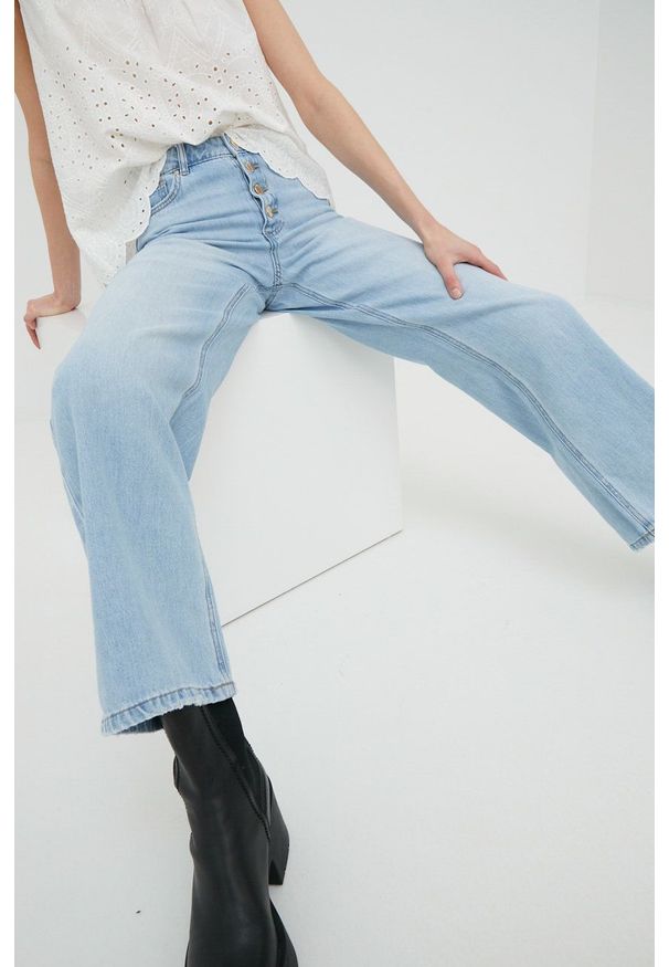 only - Only jeansy damskie high waist. Stan: podwyższony. Kolor: niebieski
