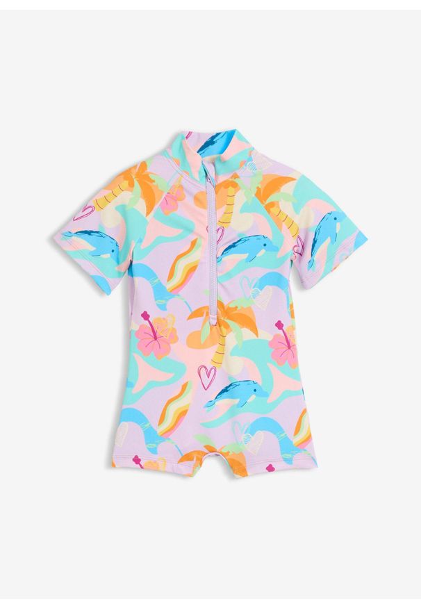 bonprix - Kombinezon kąpielowy. Kolor: fioletowy