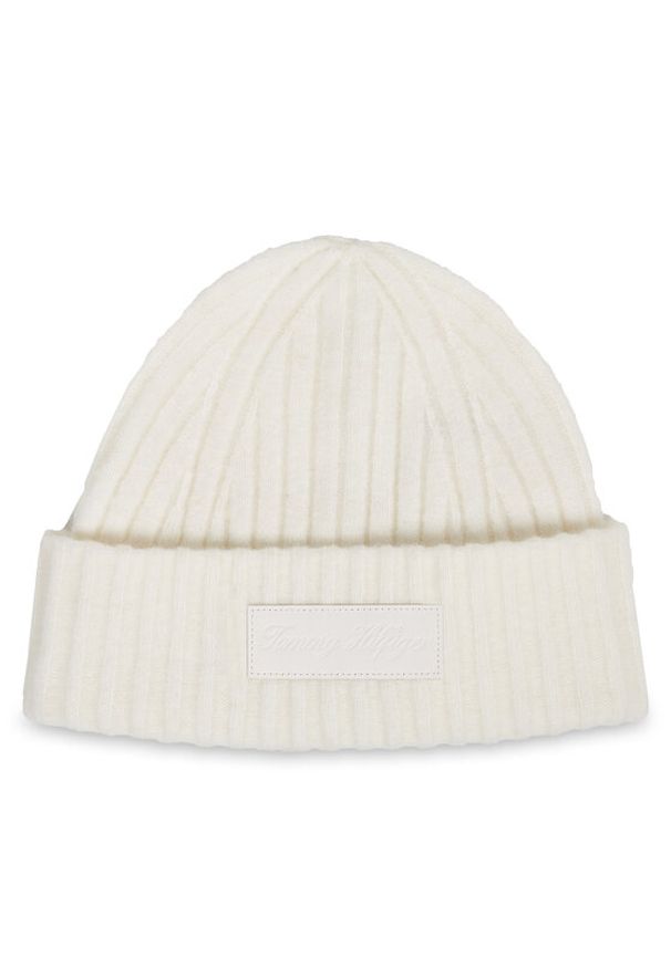 TOMMY HILFIGER - Tommy Hilfiger Czapka Tommy Twist Beanie AW0AW15325 Biały. Kolor: biały. Materiał: syntetyk