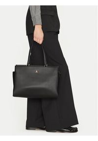 TOMMY HILFIGER - Tommy Hilfiger Torebka Th Legacy Tote AW0AW17197 Czarny. Kolor: czarny. Materiał: skórzane