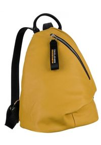 DAVID JONES - Plecak damski żółty David Jones CM6461 YELLOW. Kolor: żółty. Materiał: skóra ekologiczna. Wzór: gładki