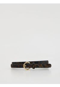 Reserved - Skórzany pasek z włosiem - wielobarwny. Materiał: skóra #1