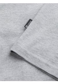 Ombre Clothing - Męski longsleeve bez nadruku z dekoltem w serek - szary melanż V7. Okazja: na co dzień. Typ kołnierza: dekolt w serek. Kolor: szary. Materiał: materiał, bawełna. Długość rękawa: długi rękaw. Długość: długie. Wzór: melanż. Styl: klasyczny, casual, elegancki #3