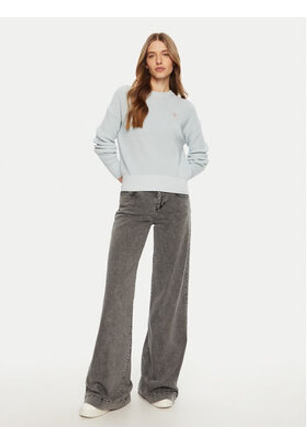 Guess Jeans Sweter W4BR08 Z3HM1 Niebieski Regular Fit. Kolor: niebieski. Materiał: syntetyk