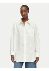 Tommy Jeans Koszula Essential DW0DW22936 Biały Oversize. Kolor: biały. Materiał: bawełna #1