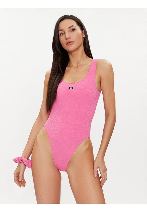 Calvin Klein Swimwear Strój kąpielowy KW0KW02401 Różowy. Kolor: różowy. Materiał: syntetyk