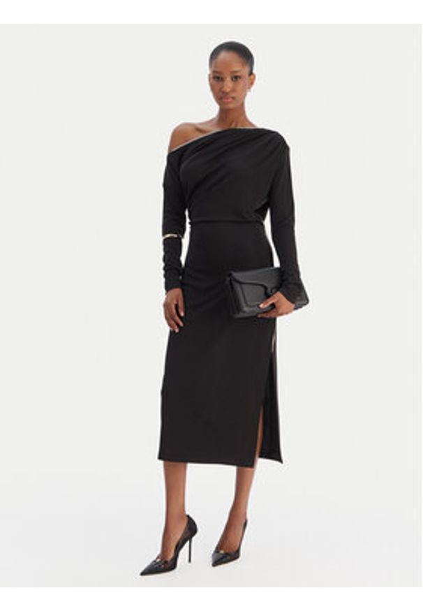 Rinascimento Sukienka koktajlowa CFC0126544003 Czarny Slim Fit. Kolor: czarny. Materiał: syntetyk. Styl: wizytowy