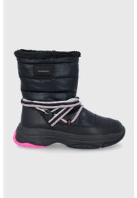 Calvin Klein Jeans Śniegowce kolor czarny. Nosek buta: okrągły. Kolor: czarny. Materiał: guma. Obcas: na platformie