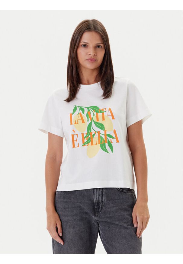 Vero Moda T-Shirt Sonna 10327143 Biały Regular Fit. Kolor: biały. Materiał: bawełna