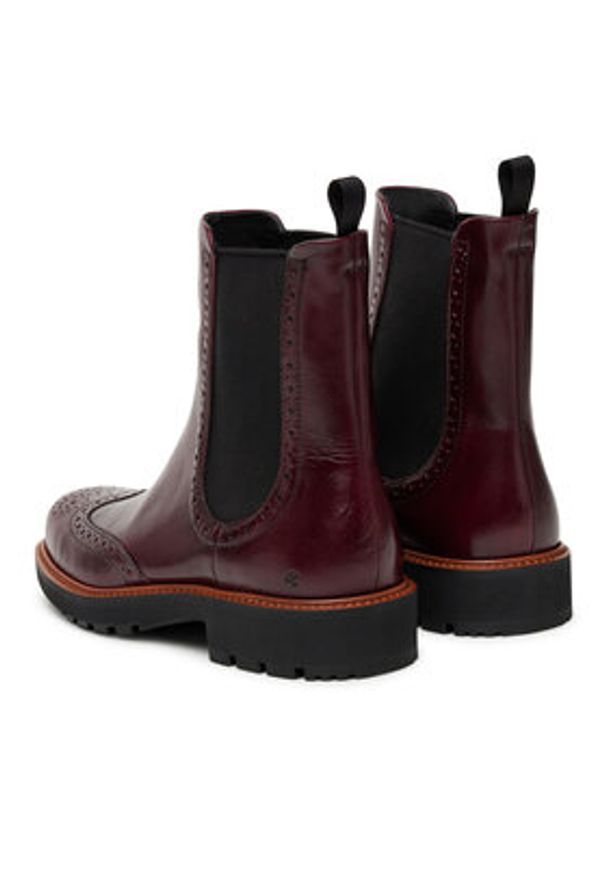 ecco - ECCO Botki 23288361291 Bordowy. Kolor: czerwony. Materiał: skóra