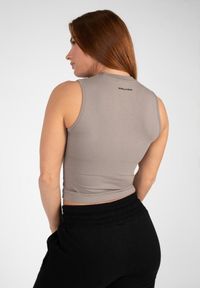 GORILLA WEAR - Livonia Crop Top - Beżowy. Kolor: beżowy. Sport: fitness