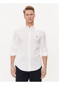 Polo Ralph Lauren Koszula 710899386001 Biały Slim Fit. Typ kołnierza: polo. Kolor: biały. Materiał: bawełna #1