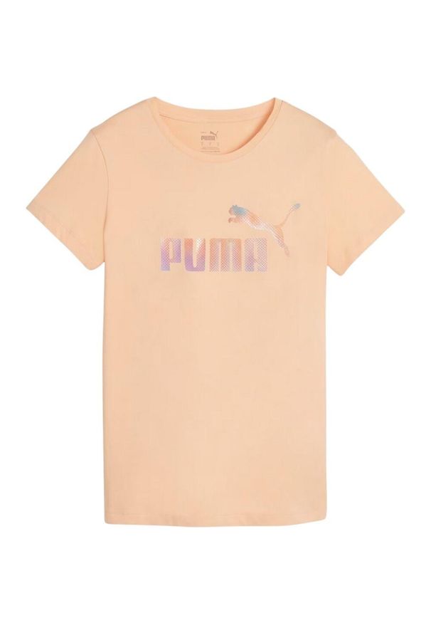 Puma - T-shirt Damski ESS+ Summer Daze. Kolor: żółty, wielokolorowy, pomarańczowy. Sport: turystyka piesza