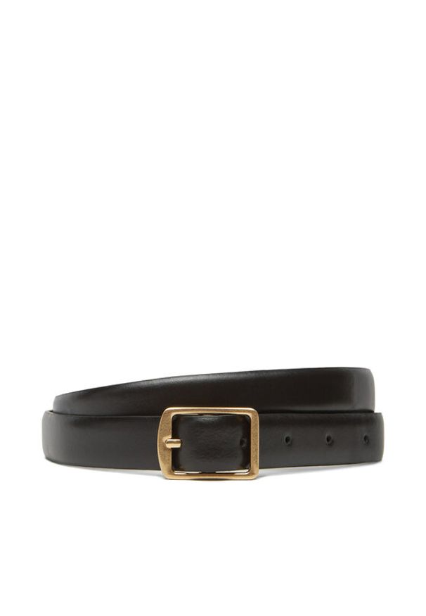 Calvin Klein Pasek Damski Classic Square Buckle Belt 20Mm LV04F7036G Czarny. Kolor: czarny. Materiał: skóra