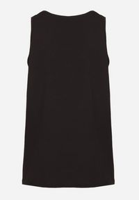 Born2be - Czarna Bawełniana Koszulka Typu Tank Top Zianessa. Kolor: czarny. Materiał: bawełna. Wzór: aplikacja