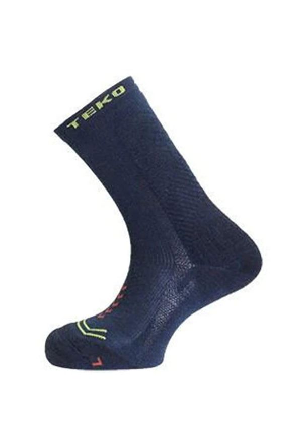 TEKO - Skarpety sportowe z wełną merino Teko ecoHIKE Discovery Light Half Cushion 2.0. Kolor: niebieski. Materiał: wełna