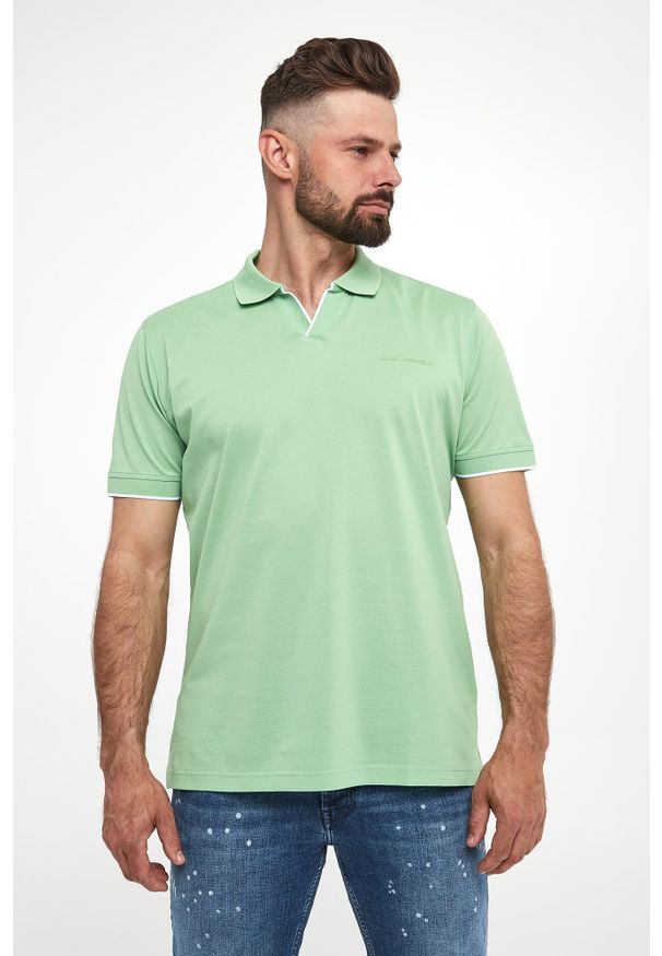 Karl Lagerfeld - Polo męskie z logo KARL LAGERFELD. Typ kołnierza: polo