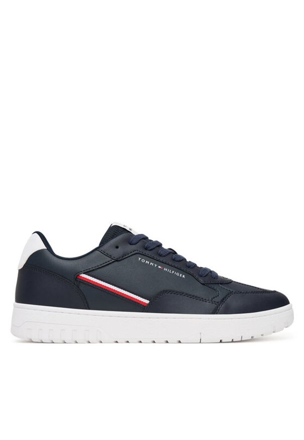 TOMMY HILFIGER - Tommy Hilfiger Sneakersy Th Basket Core Stripes FM0FM05631 Granatowy. Kolor: niebieski. Materiał: skóra