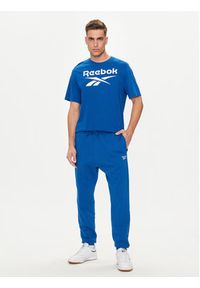 Reebok T-Shirt Big Stacked Logo 100071174 Granatowy Regular Fit. Kolor: niebieski. Materiał: bawełna #5