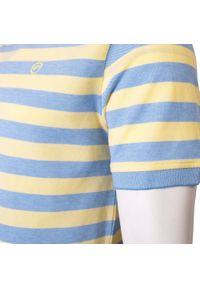 Bawełniana, Męska Koszulka Polo - Pako Jeans - Żółte Pasy. Okazja: na co dzień. Typ kołnierza: polo. Kolor: żółty, złoty, wielokolorowy. Materiał: bawełna. Wzór: prążki, paski. Styl: casual #2