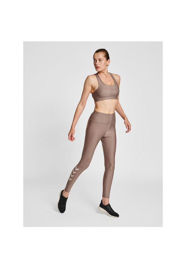 Damskie wysokie legginsy Hummel TE Tola. Kolor: szary, zielony, wielokolorowy. Wzór: nadruk. Sport: fitness