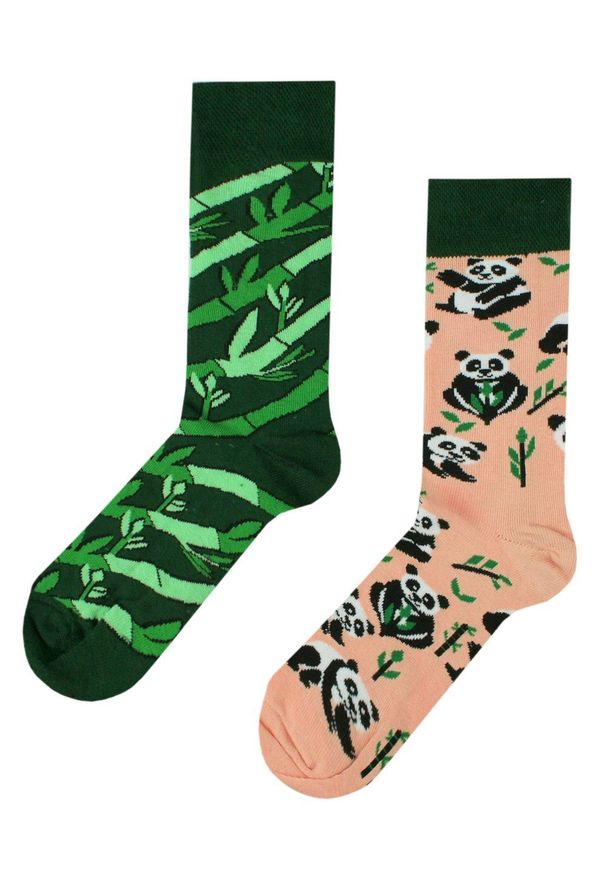 His Story - Skarpetki Bawełniane - Tematyczne - Panda i Pędy Bambusa. Kolor: wielokolorowy. Materiał: elastan, bawełna, poliamid
