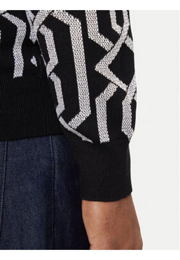 Hugo - HUGO Sweter Souvawn 50547001 Czarny Regular Fit. Kolor: czarny. Materiał: syntetyk