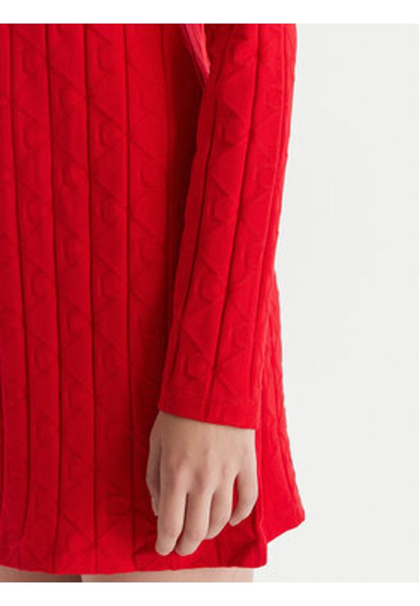 Calvin Klein Jeans Sukienka codzienna LV047D228G Czerwony Slim Fit. Okazja: na co dzień. Kolor: czerwony. Materiał: bawełna. Typ sukienki: proste. Styl: casual