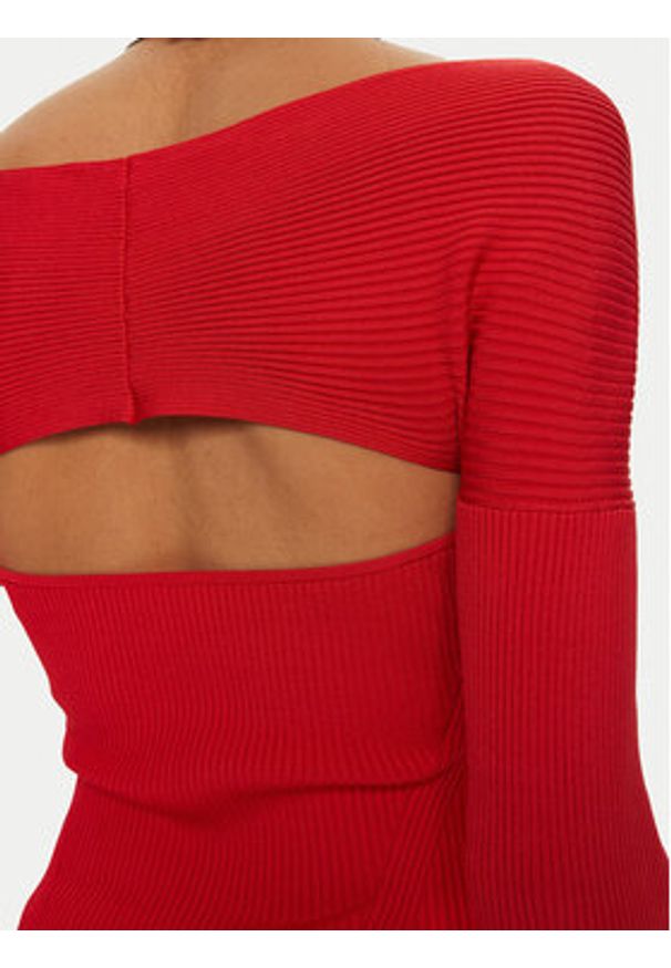 Pinko - PINKO Sweter Amaranto 102799 A170 Czerwony Slim Fit. Kolor: czerwony. Materiał: syntetyk