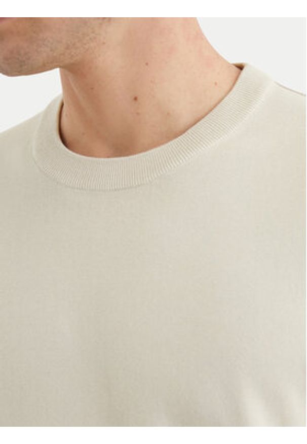 Marc O'Polo Sweter 522 5123 60248 Beżowy Regular Fit. Typ kołnierza: polo. Kolor: beżowy. Materiał: bawełna
