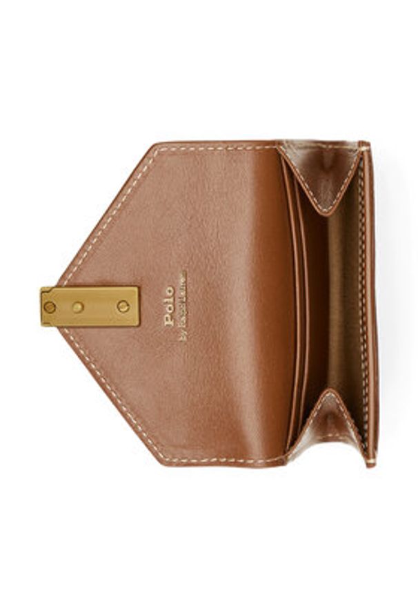 Polo Ralph Lauren Mały Portfel Damski 427886734008 Brązowy. Kolor: brązowy. Materiał: skóra