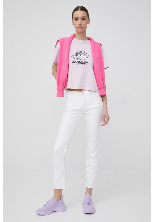 Calvin Klein jeansy damskie medium waist. Kolor: biały