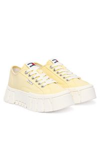 Tommy Jeans Sneakersy Tj Platform Sneaker EN0EN03098 Żółty jasny. Kolor: żółty. Materiał: materiał. Obcas: na platformie #4