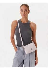 Calvin Klein Jeans Torebka Minimal Monogram Ew Camera Bag LV04K3162G Écru. Materiał: skórzane