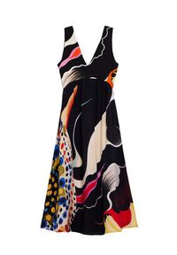 Desigual Sukienka letnia Japan Opart Lacroix 26SWVW60 Czarny Regular Fit. Kolor: czarny. Materiał: wiskoza. Sezon: lato #3