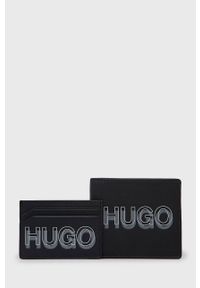Hugo Portfel i etui na karty męski kolor czarny. Kolor: czarny. Materiał: materiał #1