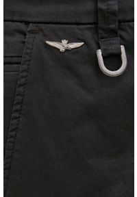 Aeronautica Militare Spodnie męskie kolor czarny w fasonie chinos. Okazja: na co dzień. Kolor: czarny. Materiał: tkanina. Wzór: gładki. Styl: casual #4