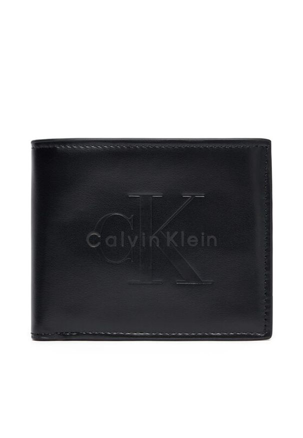 Calvin Klein Portfel męski Bold Billfold W/Coin LV04D1156G Czarny. Kolor: czarny. Materiał: skóra