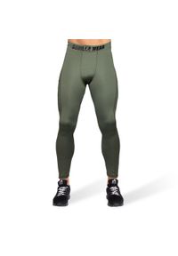 GORILLA WEAR - Smart Tights - zielone legginsy męskie. Kolor: brązowy