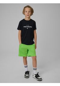 4f - 4F Spodenki sportowe szybkoschnące chłopięce - zielone 134/140 (8-10 lat). Okazja: na co dzień. Kolor: zielony. Materiał: syntetyk, materiał. Sezon: lato. Styl: sportowy #1