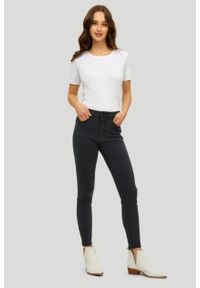 Greenpoint - Grafitowe, jeans'owe spodnie typu rurki. Kolor: szary. Materiał: jeans