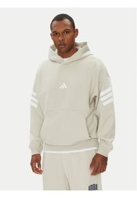 Adidas - adidas Bluza Future Icons 3-Stripes JW7099 Beżowy Regular Fit. Kolor: beżowy. Materiał: bawełna