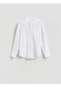Reserved - Koszula slim fit z lnem - biały. Kolor: biały. Materiał: len #1