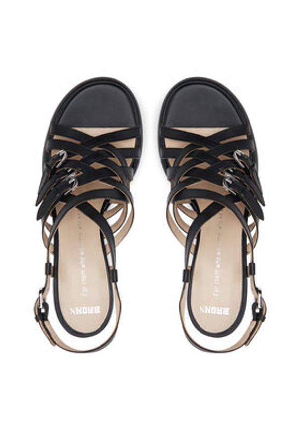 Bronx Sandały 85055-D Czarny. Kolor: czarny. Materiał: skóra